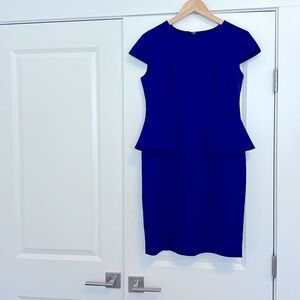 Anne Klein, blue peplum dress, size 6
